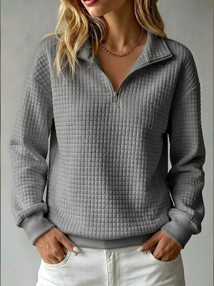 Damen Stepp-Fleece-Pullover mit halbem Reißverschluss und Stehkragen Echo Archiv
