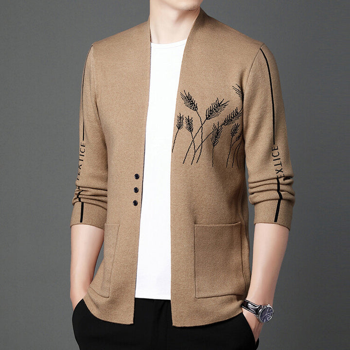 Herren modische Strickjacke mit feinen Stickereien Echoarchiv