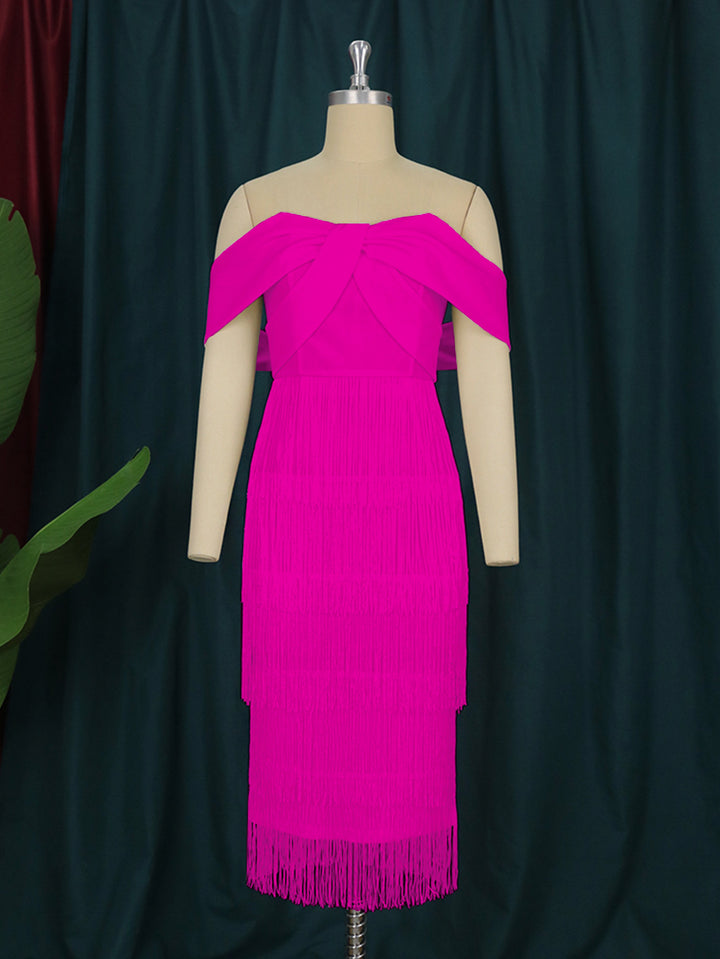 Damen Cut-out Cocktailkleid mit Fransen Echo Archiv