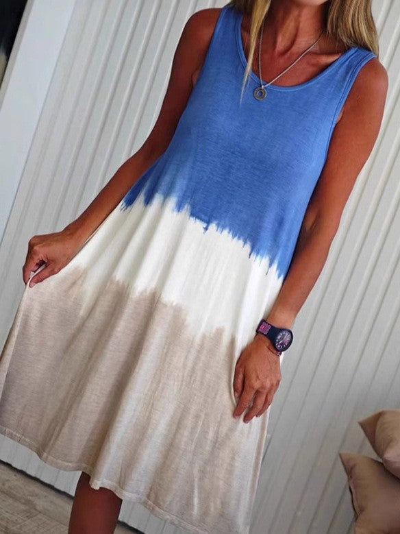 Damen nan ärmelloses Swingkleid aus softem Jersey mit fließendem Farbübergang und ausgestellter Silhouette Echo Archiv