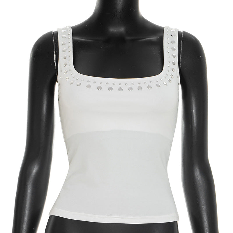 Damen Trägertop mit eleganter Steinanbringung und quadratischem Ausschnitt Echo Archiv