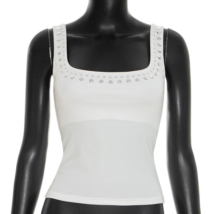 Damen Trägertop mit eleganter Steinanbringung und quadratischem Ausschnitt Echo Archiv