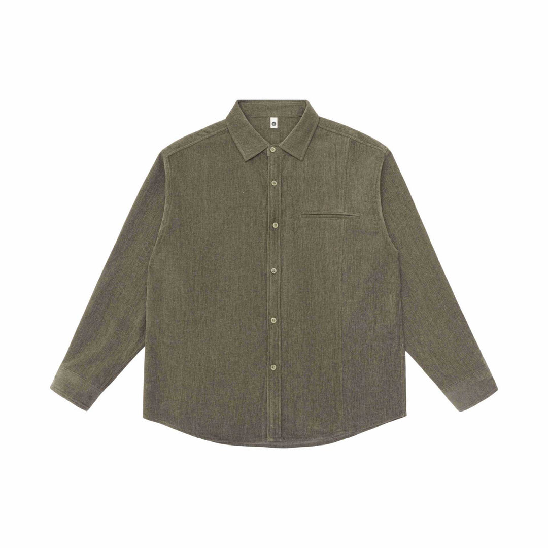 Herren Overshirt-Jacke aus strukturiertem Wollmix mit Brusttasche Echoarchiv