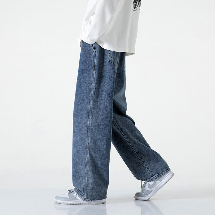 Herren Weitbeinige Denim-Baggyhose mit Tunnelzugbund und geradem Saum Echo Archiv