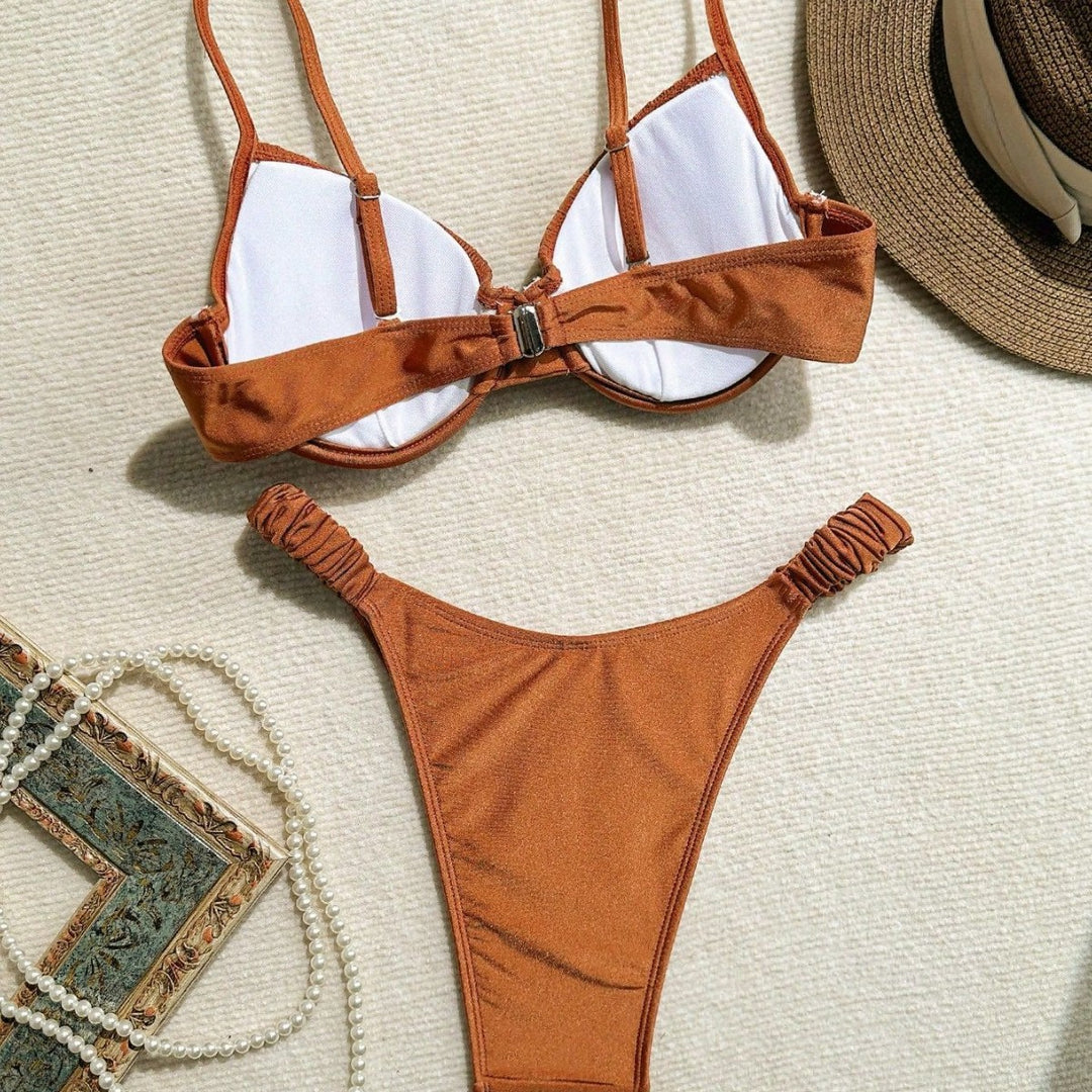 Damen Push-Up-Bikini mit Raffungen und verstellbaren Trägern Echo Archiv