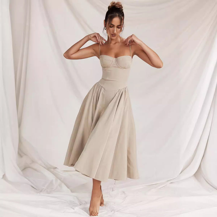 Damen Midikleid mit knöpfbarem Oberteil und schwingendem Rock Echo Archiv
