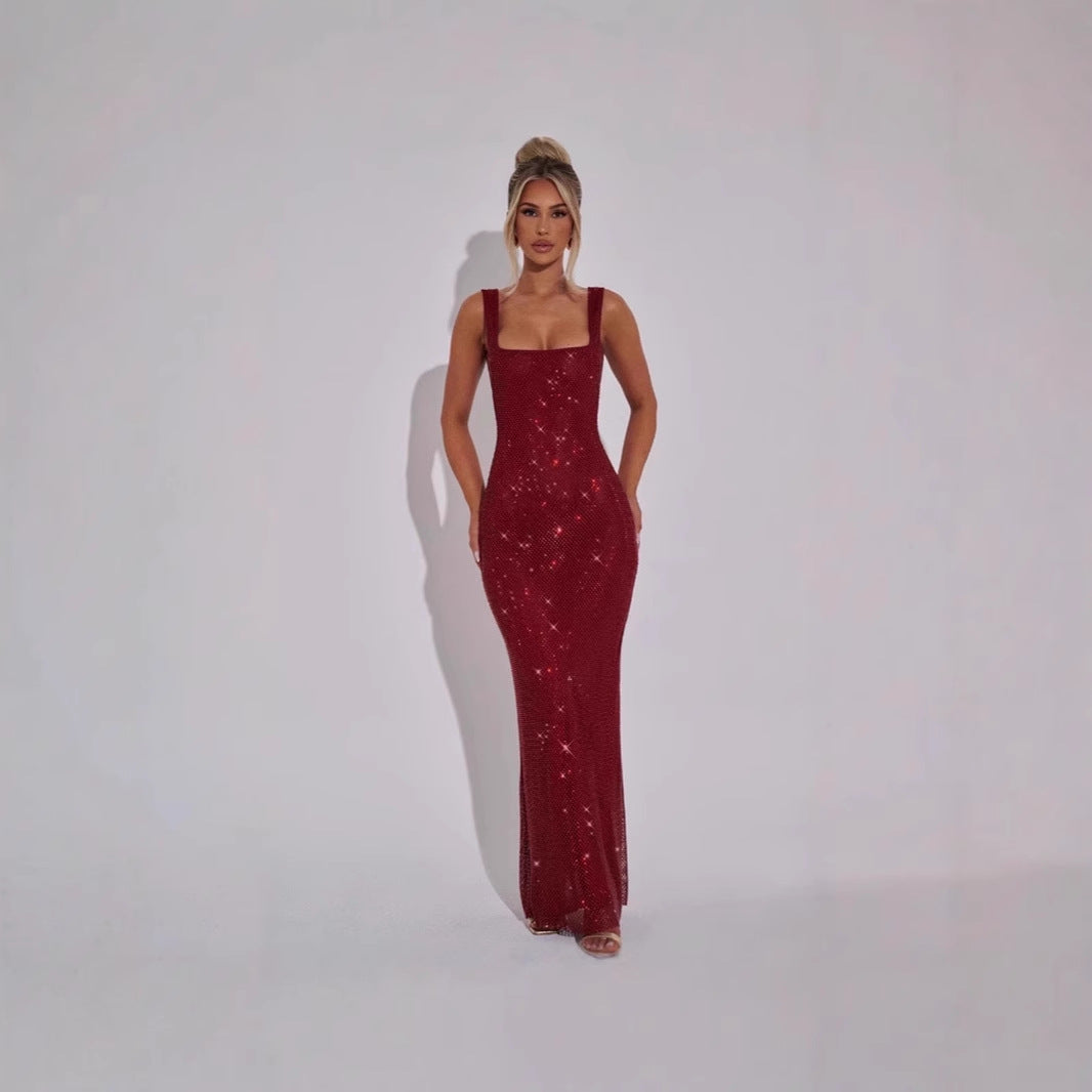 Damen Glamouröses Pailletten-Abendkleid mit figurbetontem Schnitt Echo Archiv