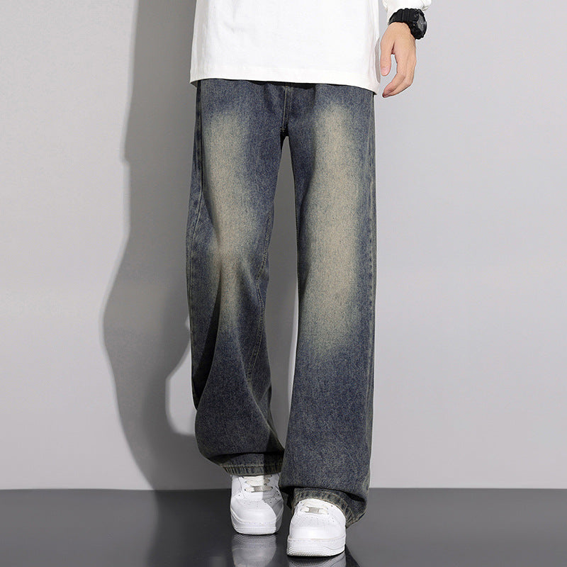 Herren weite Denim-Jeans im modernen Used-Look Echoarchiv