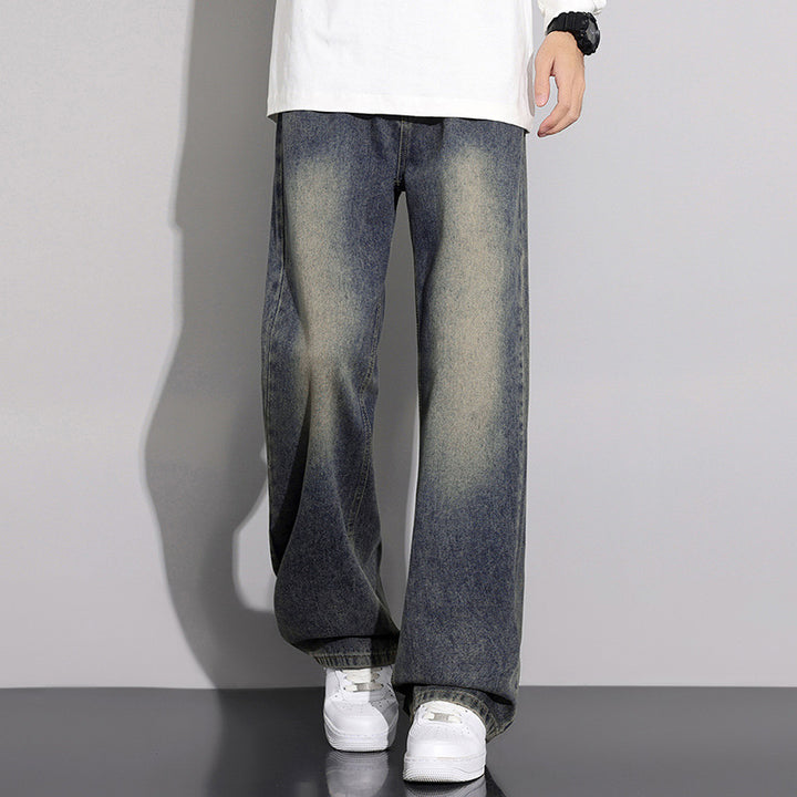 Herren weite Denim-Jeans im modernen Used-Look Echoarchiv