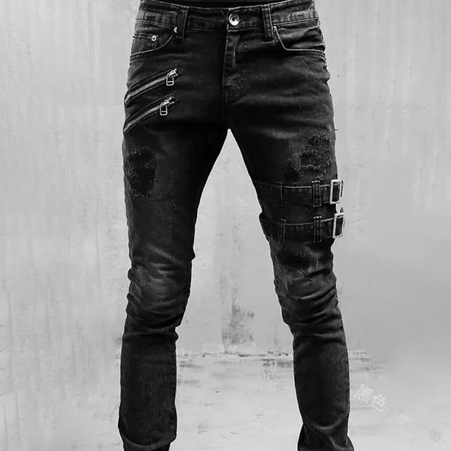 Herren JEchoarchivns mit stylischem Reißverschluss und Distressed-Details Echoarchiv