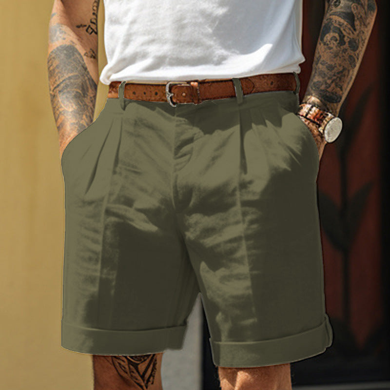 Herren Shorts aus atmungsaktivem Leinen mit praktischem Taschen-Design Echoarchiv