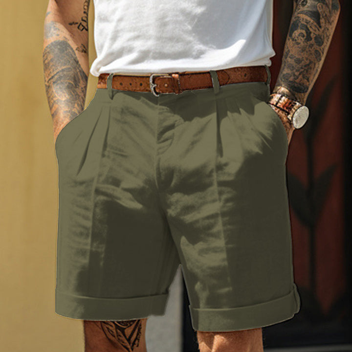 Herren Shorts aus atmungsaktivem Leinen mit praktischem Taschen-Design Echoarchiv