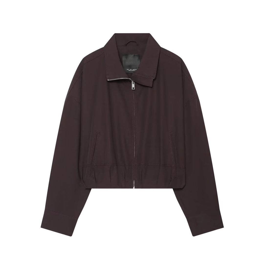 Damen Leichte Cropped-Blousonjacke mit Stehkragen, Reißverschluss und elastischem Bund Echo Archiv