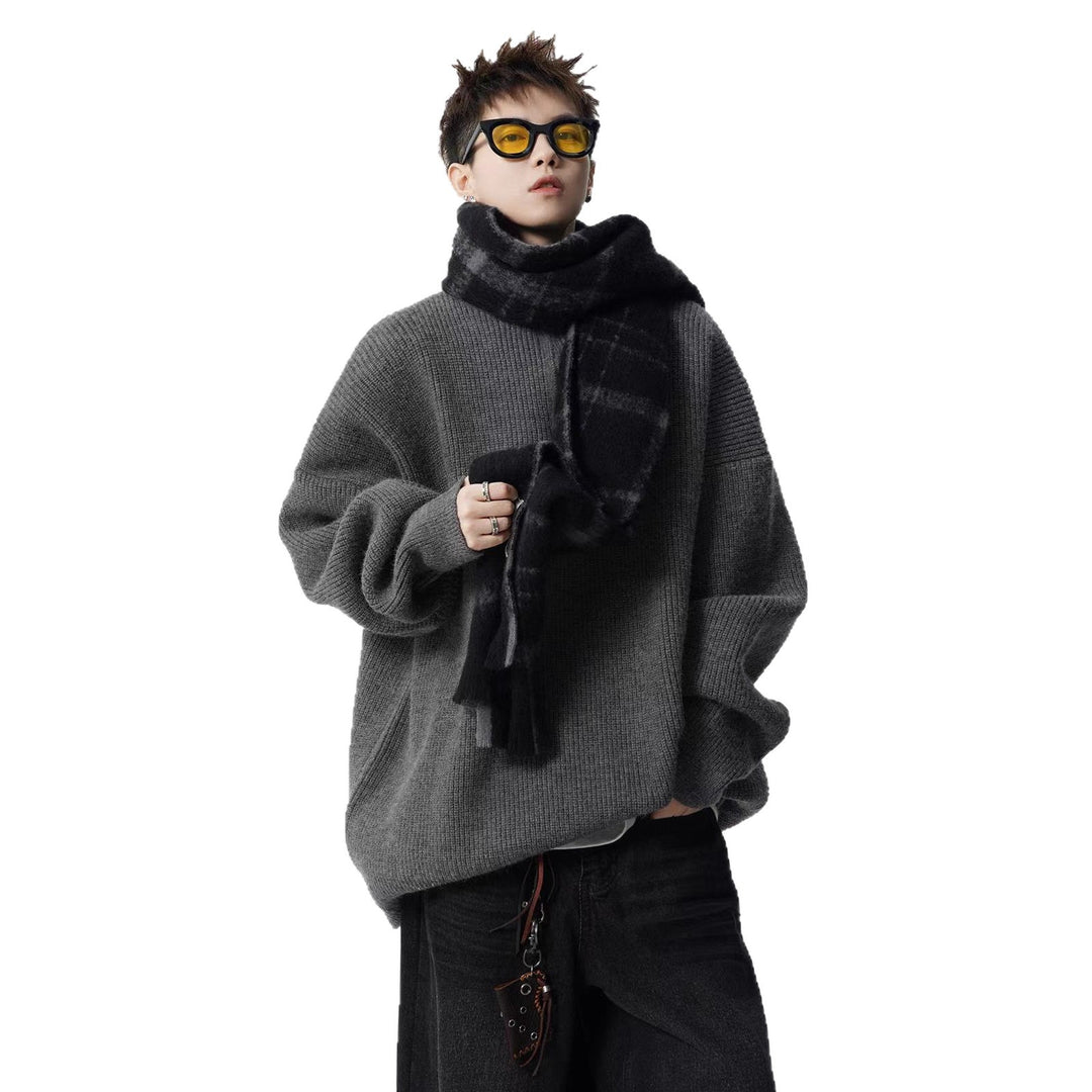 Damen Urbaner Oversized Pullover mit Stehkragen Echoarchiv