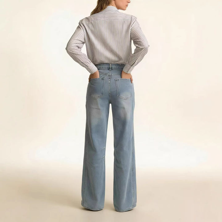 Damen nan schlichtes langarm-Feinstrickshirt mit Rundhalsausschnitt, leicht taillierter Silhouette und elastischem Tragekomfort Echo Archiv