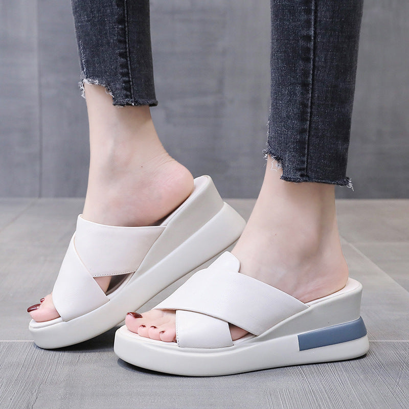 Damen nan Stadtkomfort Keil-Slipper mit ergonomischem viskoelastischem Fußbett und nahtlosem Synthetikobermaterial Echo Archiv