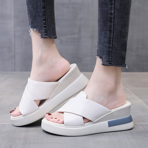 Damen nan Stadtkomfort Keil-Slipper mit ergonomischem viskoelastischem Fußbett und nahtlosem Synthetikobermaterial Echo Archiv
