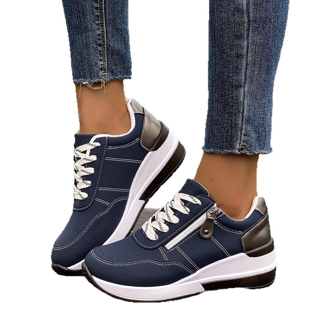 Damen Komfort-Keil-Sneaker mit seitlichem Zipper und dämpfender Plateau-Sohle Echo Archiv