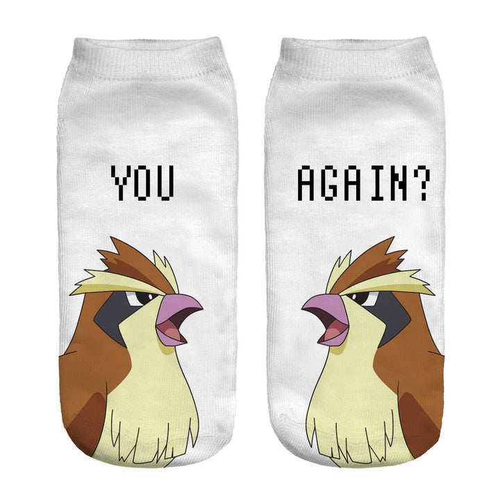Unisex Niedrige Ankle-Socken mit Cartoon-Monster-Gesicht und weichem Baumwollmix – Norré