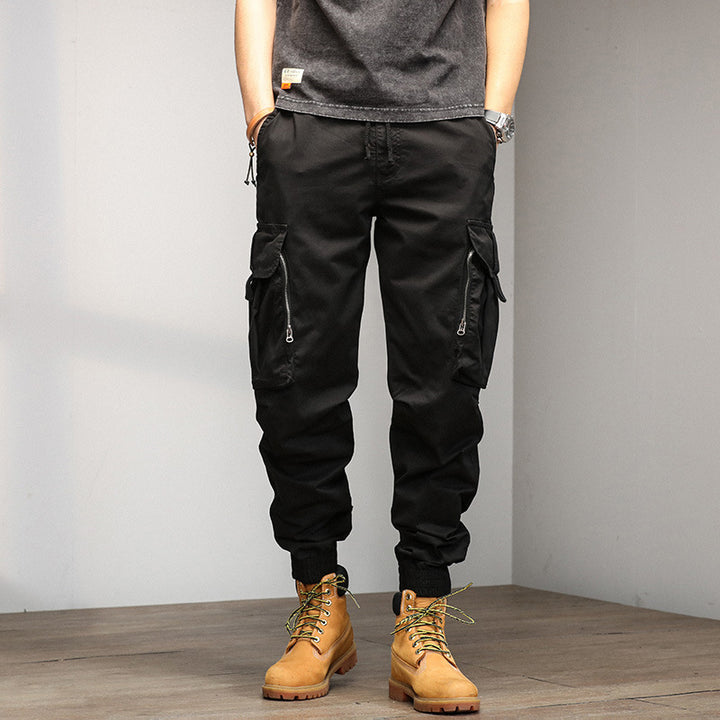 Herren leichte Cargo-Hose mit elastischem Bund und multifunktionalen Taschen Echoarchiv