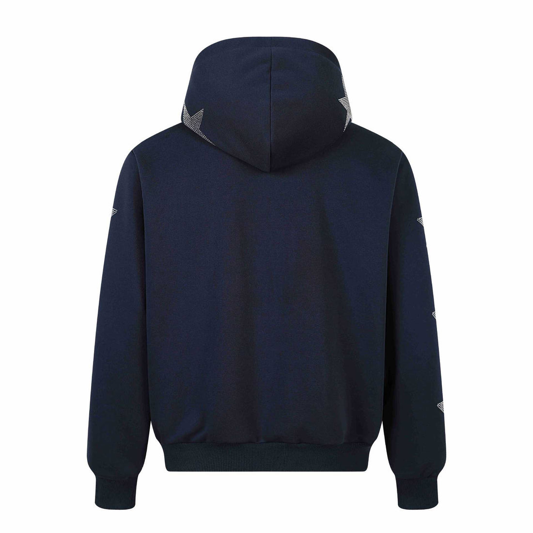 Damen Kapuzenjacke mit Strassstern-Applikationen und durchgehendem Reißverschluss Echoarchiv