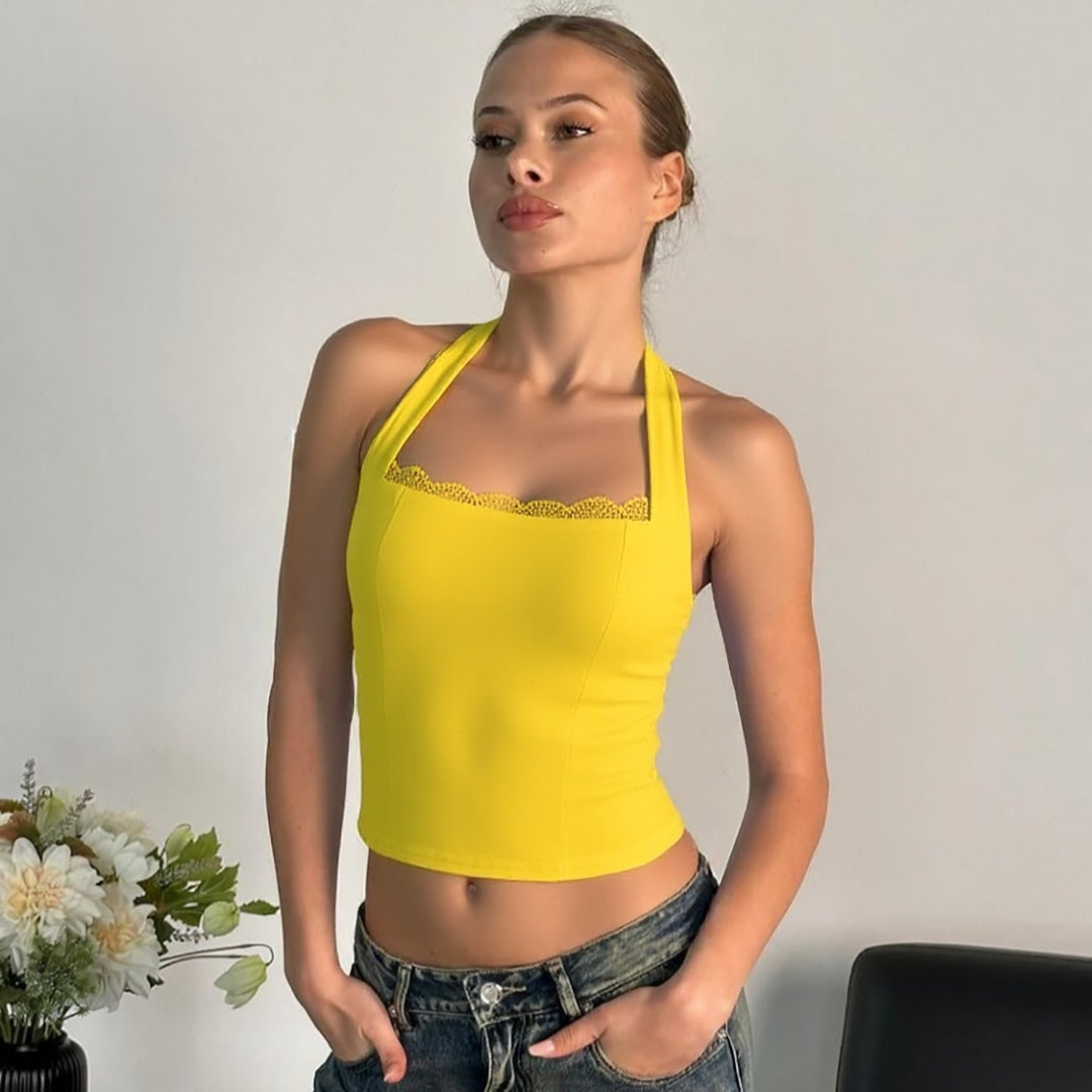 Damen Figurbetontes Trägertop mit Spitzendetails Echo Archiv
