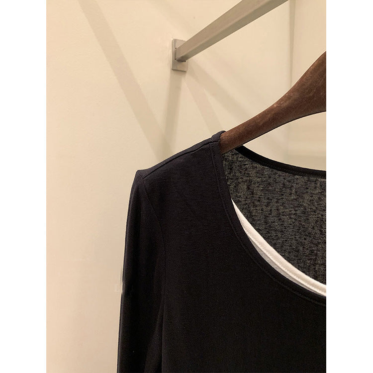 Damen Lässiges Langarmshirt mit asymmetrischem Schnitt Echoarchiv