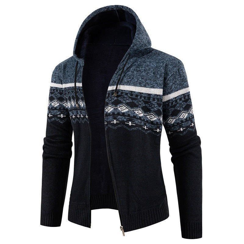 Herren Kapuzenpullover mit Norweger-Muster Echoarchiv