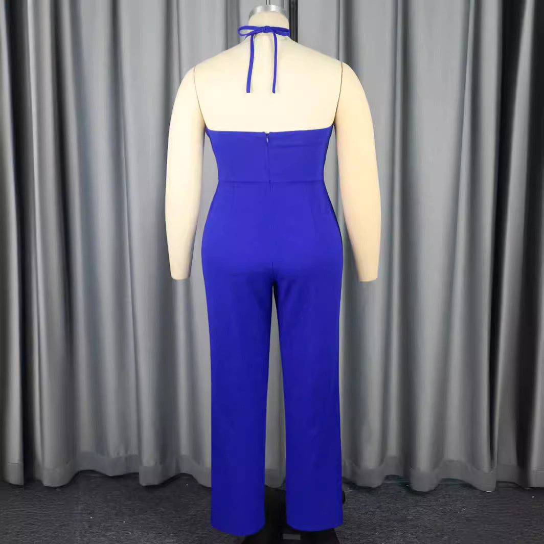 Damen eleganter Jumpsuit mit voluminösem Blumenkragen Echo Archiv