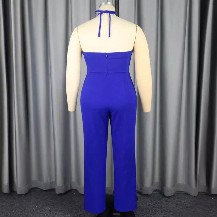 Damen eleganter Jumpsuit mit voluminösem Blumenkragen Echo Archiv