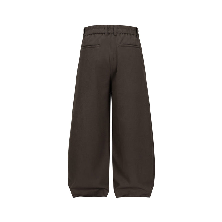Damen Weite Plissee-Hose mit hoher Taille und elastischem Rückbund Echoarchiv