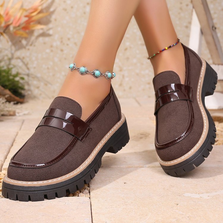 Damen nan modische Plateau-Loafer mit robuster Traktorsohle, gepolstertem Komfortfußbett und eleganter Penny-Lasche Echo Archiv