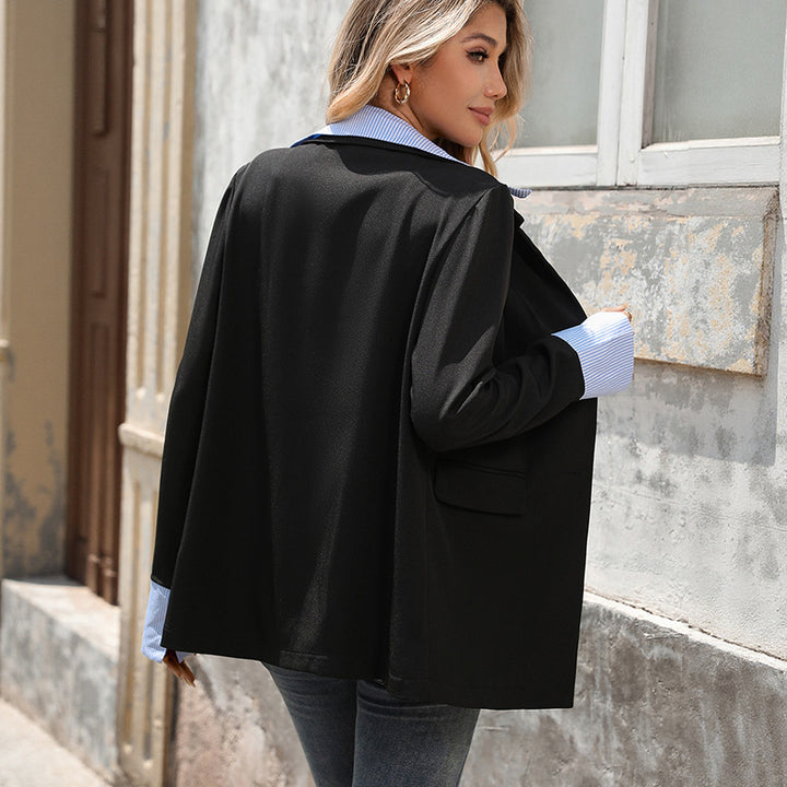 Damen Longline-Blazer mit Umschlagkragen und Pattentaschen Echoarchiv