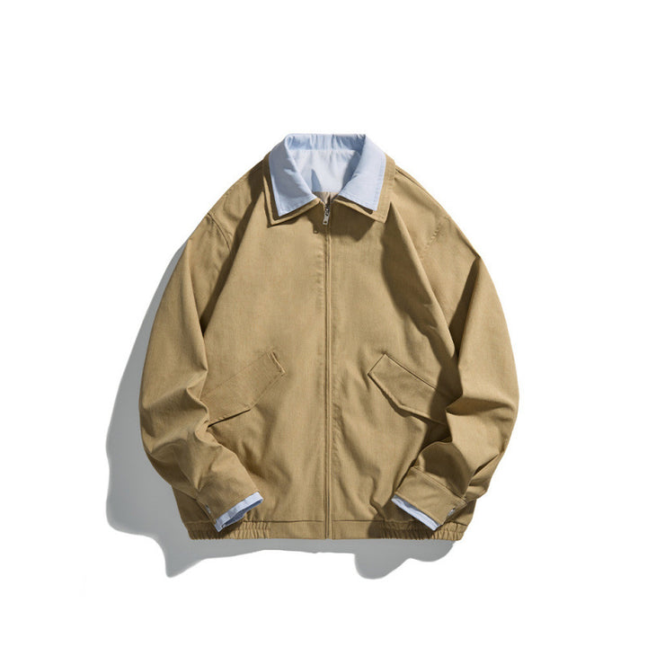 Herren Kurz geschnittene Canvas-Blousonjacke im Workwear‑Look mit kontrastierendem Hemdkragen Echo Archiv