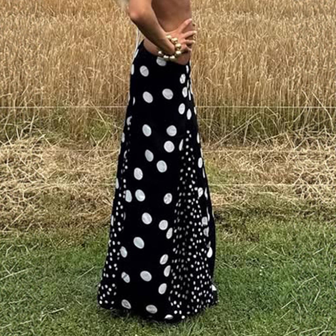 Damen Maxirock mit kontrastierendem Polka Dots Design und weitem Schnitt Echo Archiv
