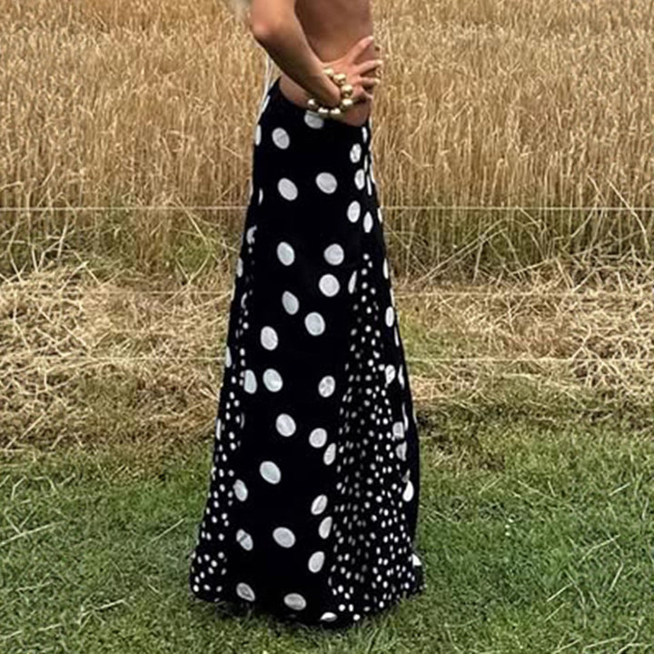 Damen Maxirock mit kontrastierendem Polka Dots Design und weitem Schnitt Echo Archiv