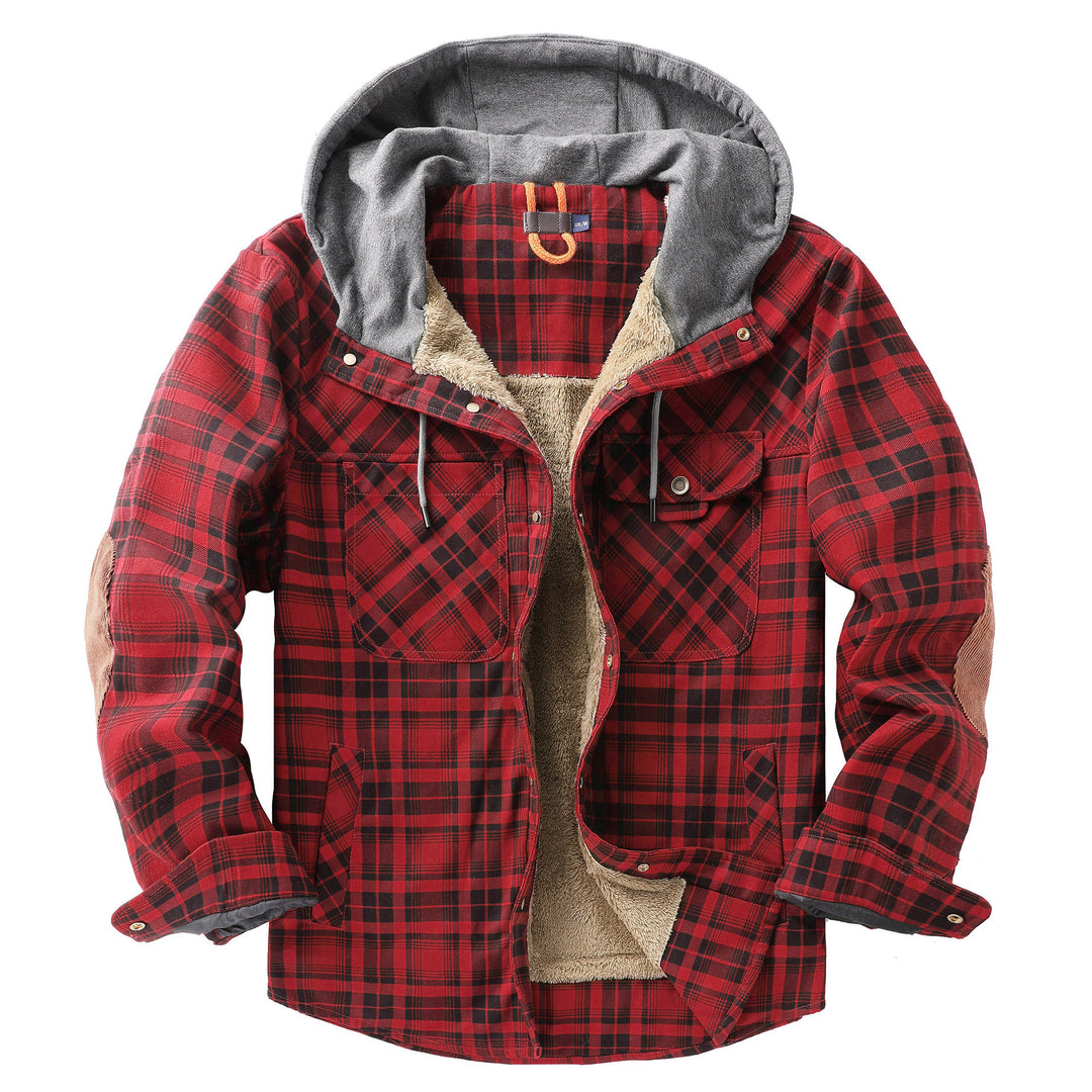 Herren Flanelljacke mit Kapuze und weichem Futter Echoarchiv