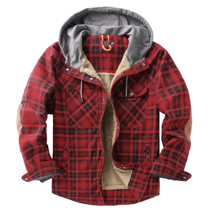 Herren Flanelljacke mit Kapuze und weichem Futter Echoarchiv