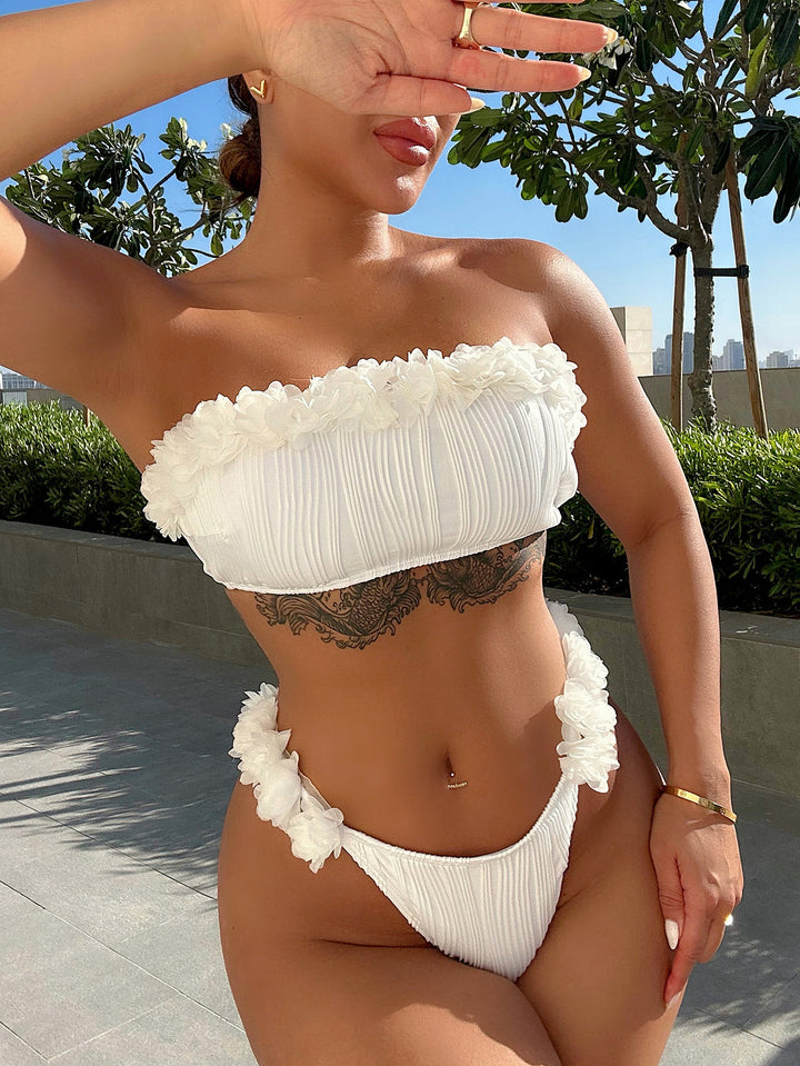 Damen Bandeau-Bikini-Set mit modischen Rüschendetails Echo Archiv