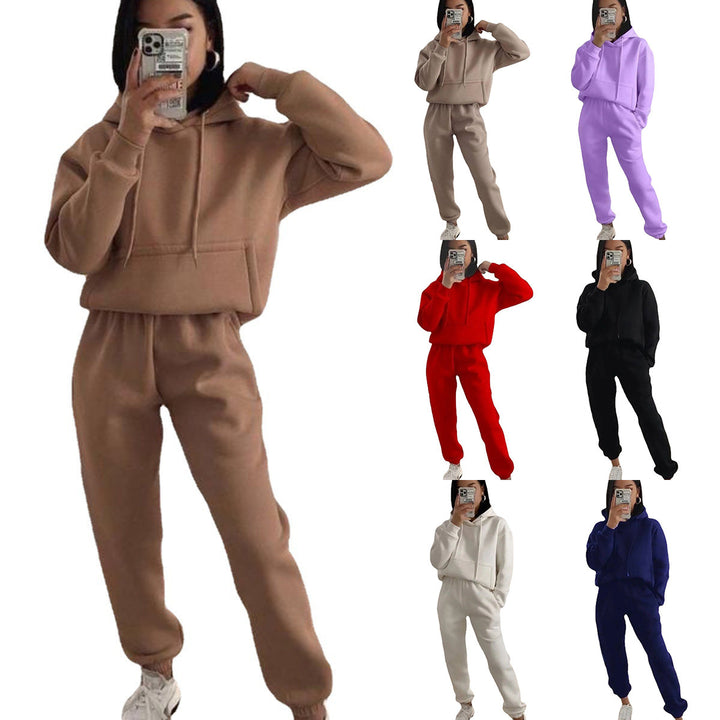 Damen nan kuscheliger Oversize-Kapuzenpullover und Highwaist-Jogginghose Set Echo Archiv