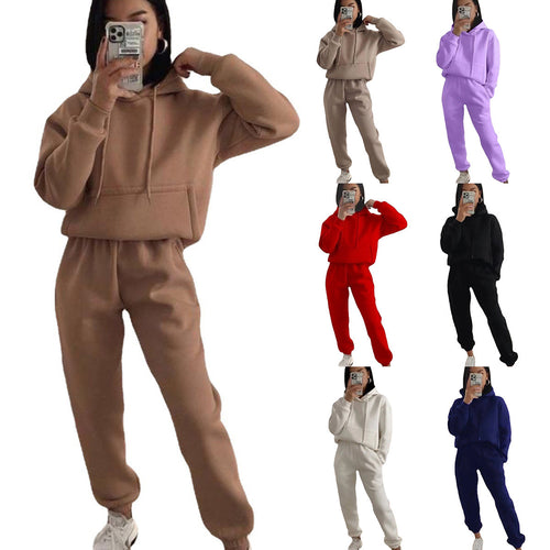 Damen nan kuscheliger Oversize-Kapuzenpullover und Highwaist-Jogginghose Set Echo Archiv