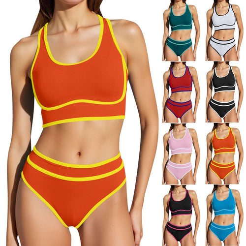 Damen Sportliches Bikini-Set mit hoch taillierter Hose Echo Archiv