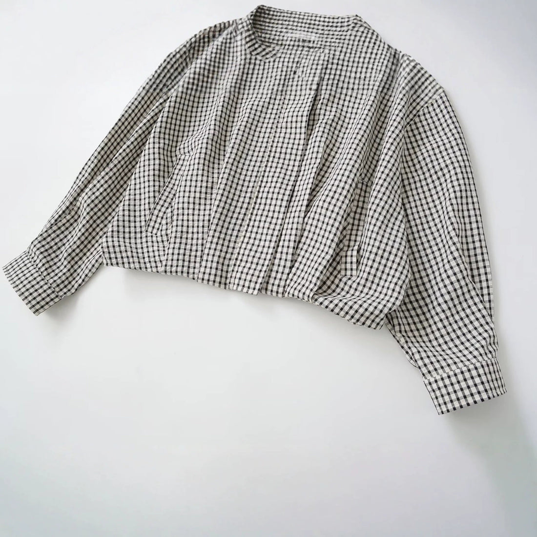 Damen Oversize Kurzblouson im Karo-Design mit hohem Stehkragen und Tunnelzugsaum Echo Archiv