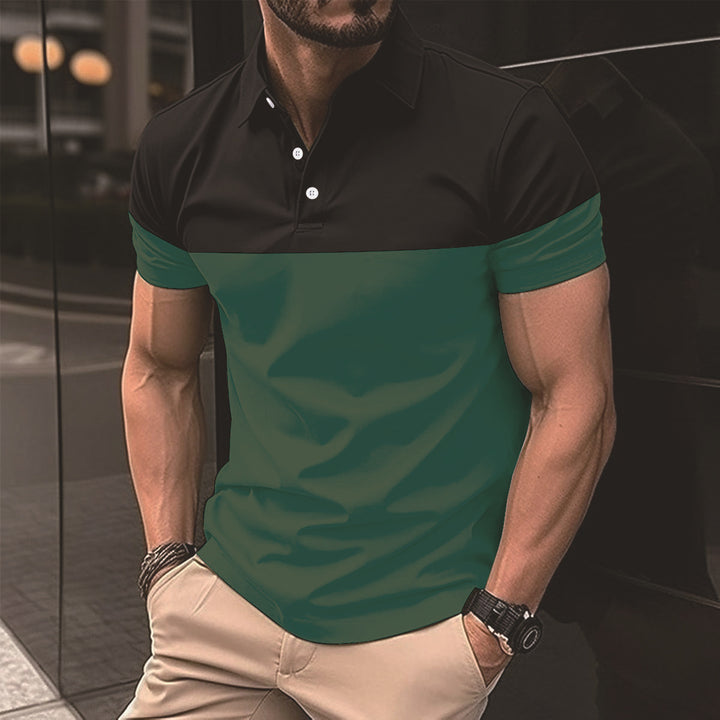 Herren Polohemd mit modischem Farbblockdesign Echoarchiv