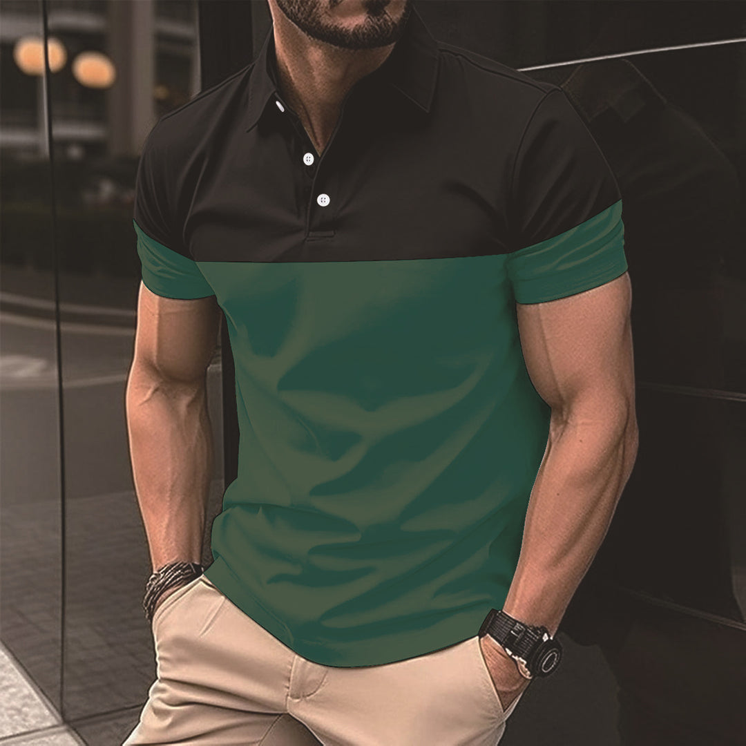Herren modisches Poloshirt mit Farbblock-Design Echoarchiv