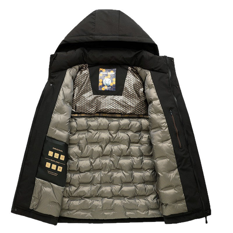 Herren Wattierte Kapuzenjacke mit 3D-Quilt-Innenfutter und wasserabweisender Außenhülle Echo Archiv