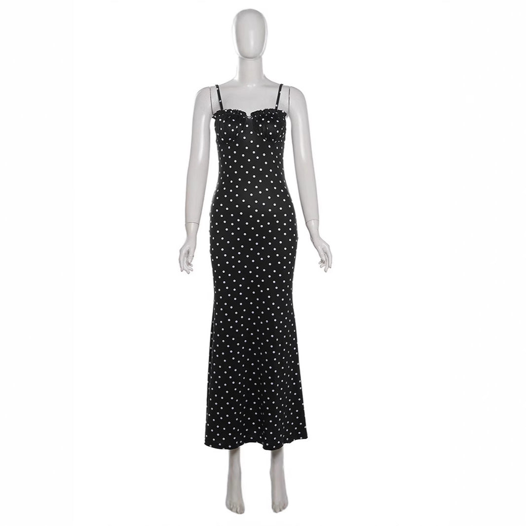 Damen Maxikleid mit Rüschen und Punkten Echo Archiv