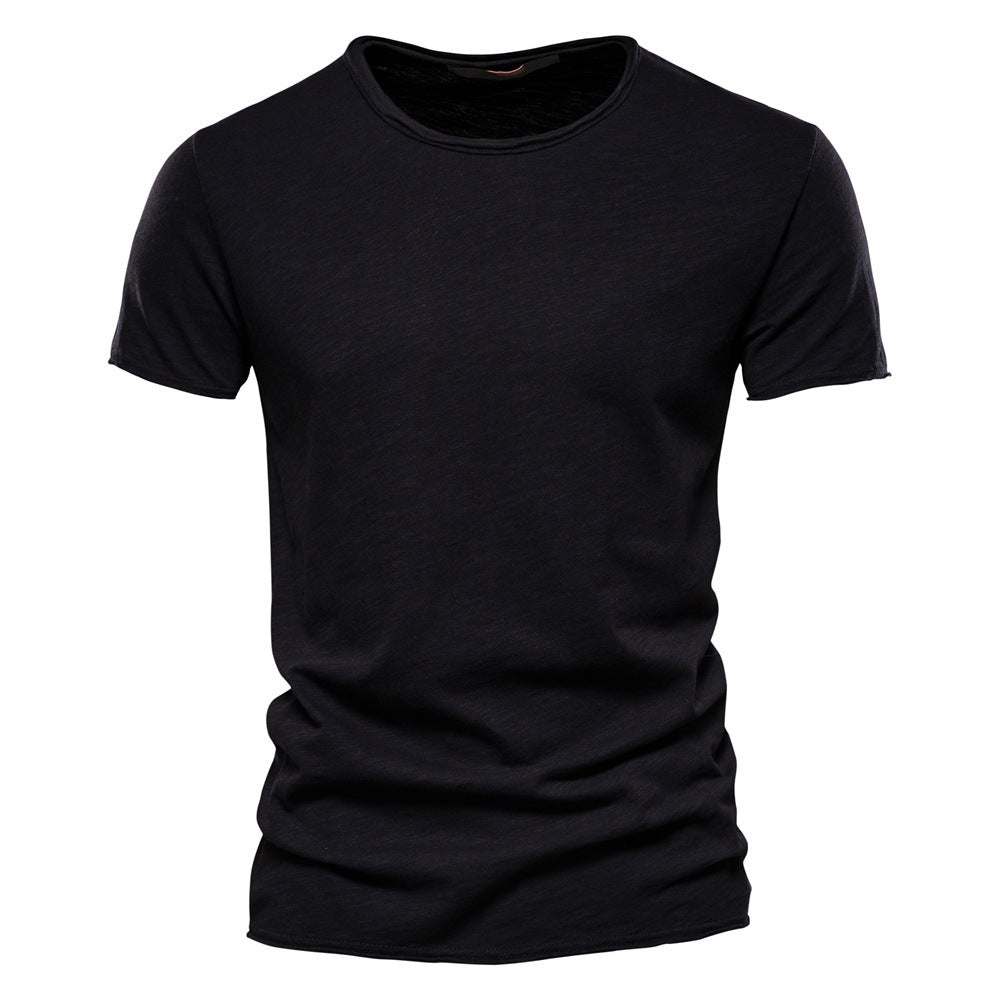 Herren nan leichtes Baumwolljersey Kurzarmshirt mit V-Ausschnitt und schmaler Passform Echo Archiv