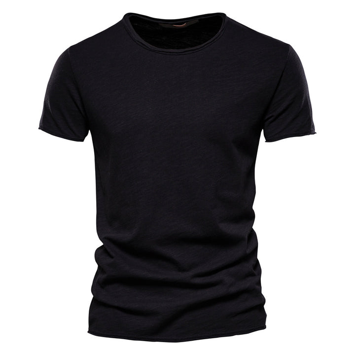 Herren nan leichtes Baumwolljersey Kurzarmshirt mit V-Ausschnitt und schmaler Passform Echo Archiv