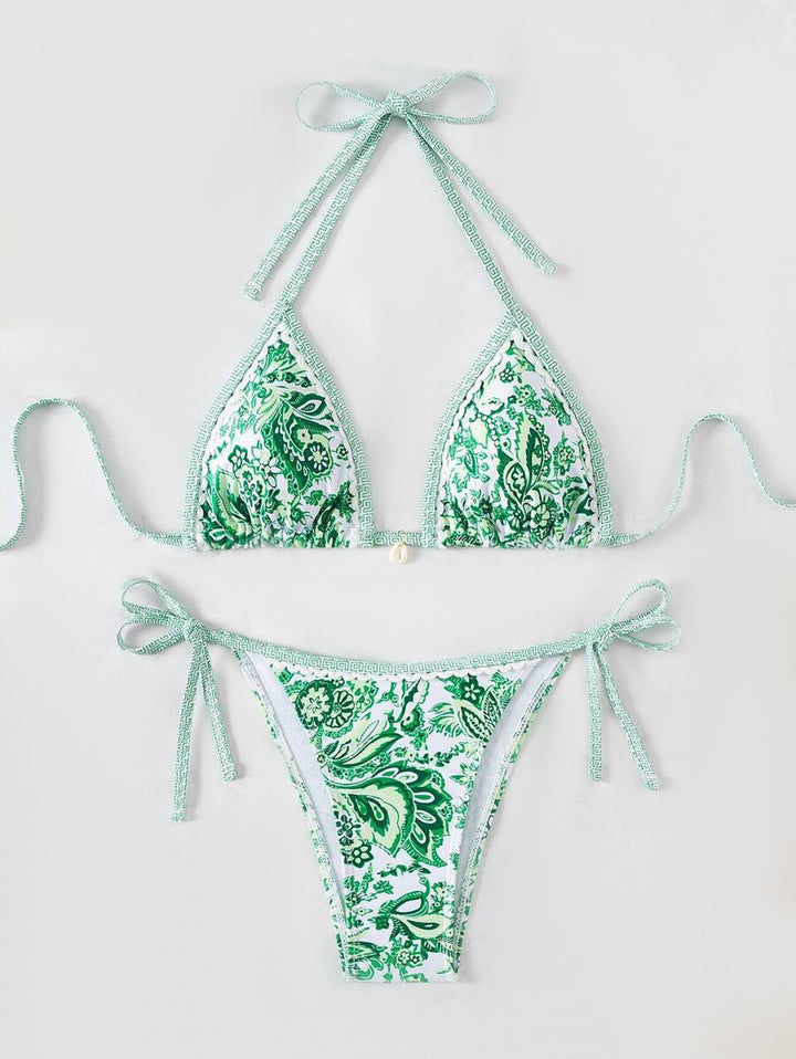 Damen Triangel-Bikini mit floralem Vintage-Muster Echo Archiv